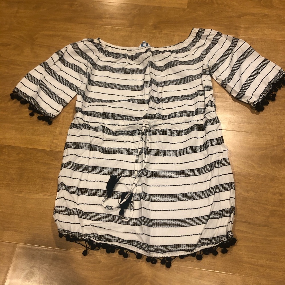 Striped bathing suit coverup
